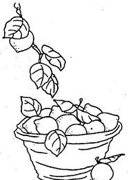 Coloring page lemons in the basket
